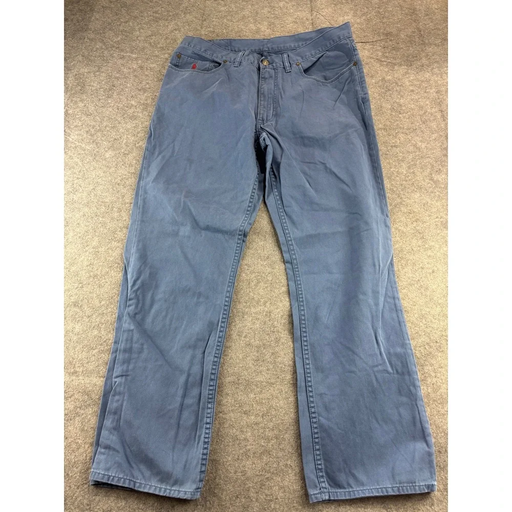 Polo Ralph Lauren Blue Twill Straight Leg Chino Pants Cotton Mens 36x30 Prep SEE